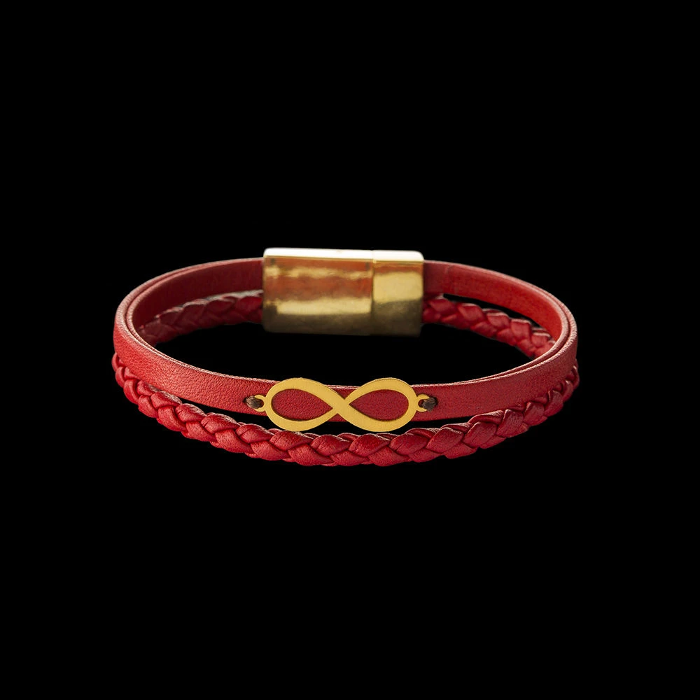 دستبند چرمی طلای زنانه