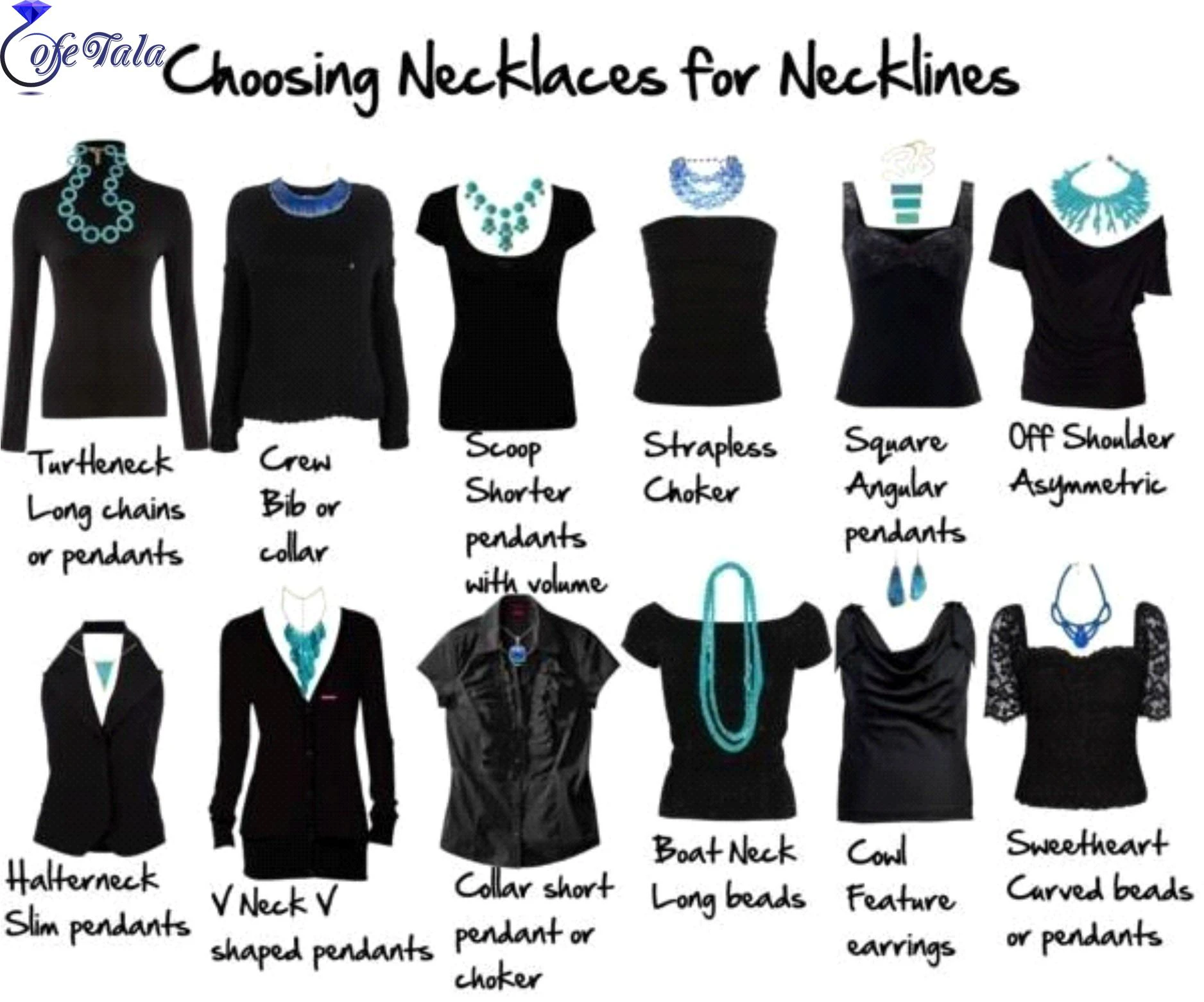 کدام گردنبند مناسب کدام یقه می باشد؟