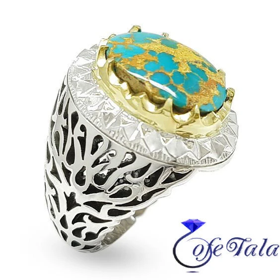 انگشتر نقره فیروزه 516