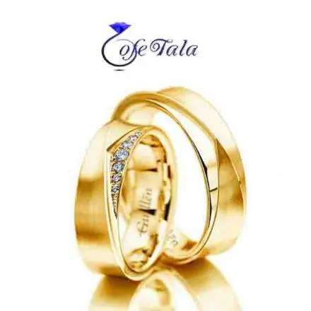 حلقه ازدواج نگین دار مدل 21017