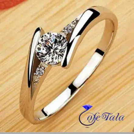 انگشتر پلاتین نگین الماس مدل 21049