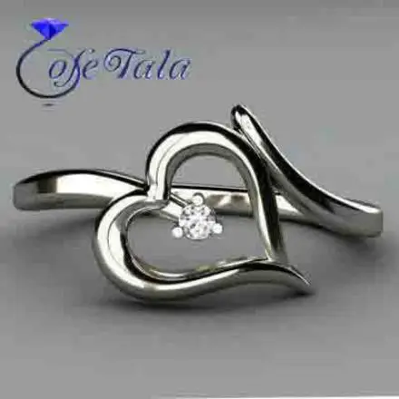 انگشتر نقره طرح قلب مدل 21036