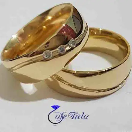 حلقه ازدواج نگین دار مدل 21092