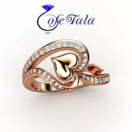 حلقه نامزدی طرح قلب الماس مدل 21141