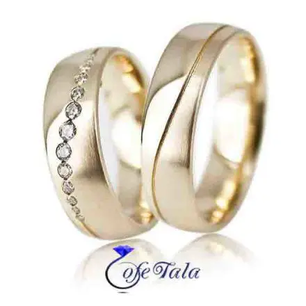 حلقه ازدواج نگین الماس مدل 21098