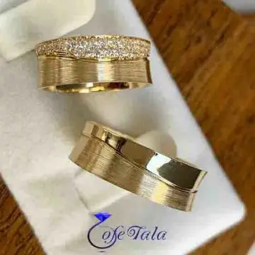 حلقه ازدواج نگین دار ست مدل 21095