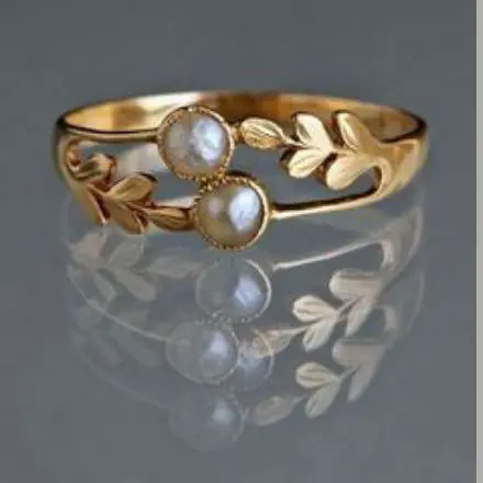 انگشتر طلا با نگین مروارید مدل 5029