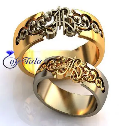 حلقه طلا حروفی مدل 21163