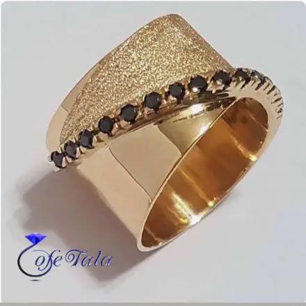 حلقه نگین مشکی مدل 21162