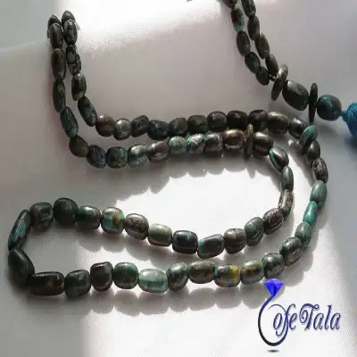 تسبیح فیروزه نیشابوری 101 دانه خوش طرح رنگ تقویت شده