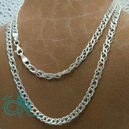 زنجیر نقره دوبل کارتیر سایز ۶۰ - کار ترکیه