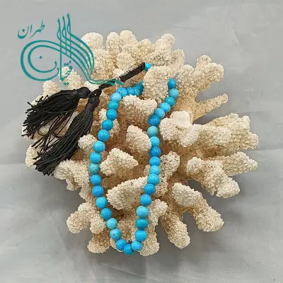 تسبیح فیروزه کرمانی ۳۳ عددی - وزن ۳۵ گرم